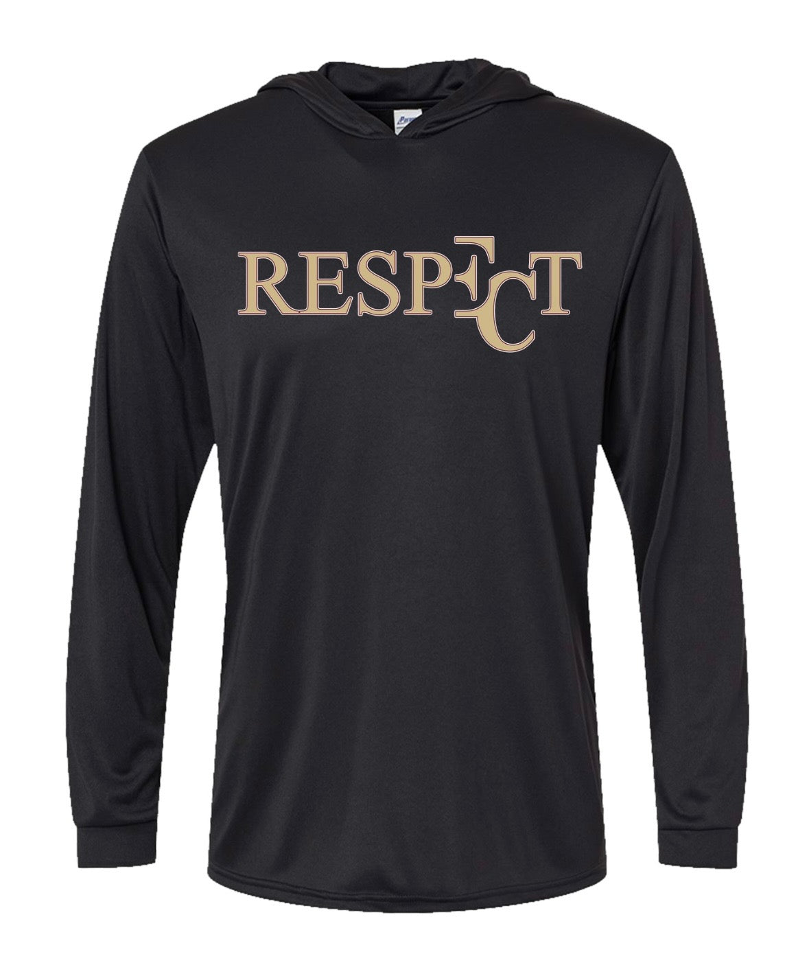 EC RESPECT BLACK GOLD & GARNET LONG SLEEVE DRIFIT HOODIE