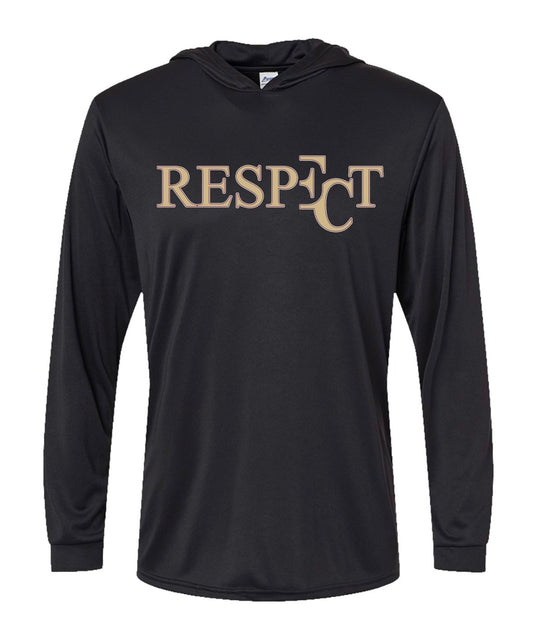 EC RESPECT BLACK GOLD & GARNET LONG SLEEVE DRIFIT HOODIE