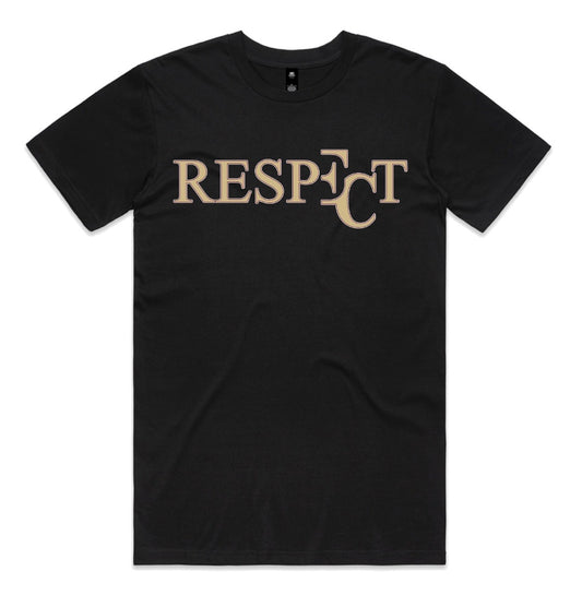 EC RESPECT BLACK GOLD & GARNET T-SHIRT