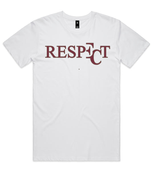 EC RESPECT WHITE & GARNET T-SHIRT