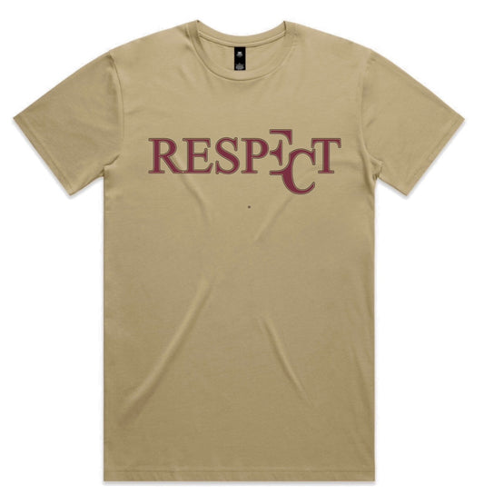 EC RESPECT KHAKI & GARNET T-SHIRT